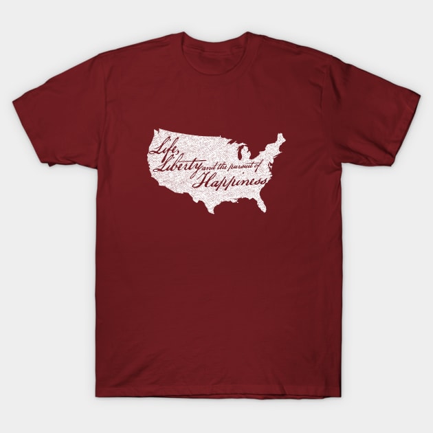 Life Liberty and the Pursuit of Happiness USA T-Shirt by erock